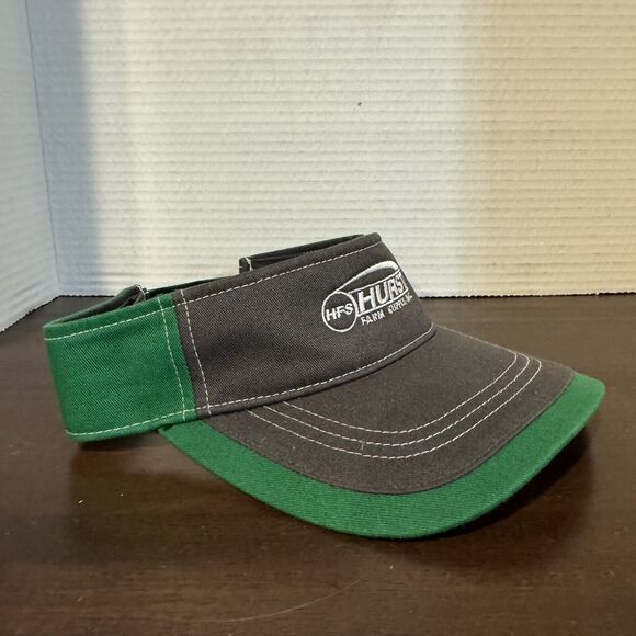 Hurst Farm Supply Golf Visor Adjustable Hook & Loop Strap Hat Gray Green Farm - Picture 2 of 11